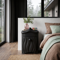Minimalist Solid Wood Bedside Table With Artistic Door Design