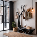 Organic Tree Shoe Bench Wall Mounted Coat Rack Storage For Entryway Hallway