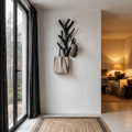 Rustic Sculptural Tree Coat Rack Wall Mounted Design For Entryway Hallway