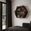 Minimalist Wall Bookshelf Handcrafted Solid Wood Shelves For Living Room