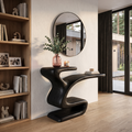 Sculptural Console Table Asymmetrical Hollow Base Design For Entryway