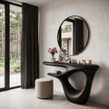 Contemporary Console Table With Artistic Open Frame Base For Foyer And Hallway