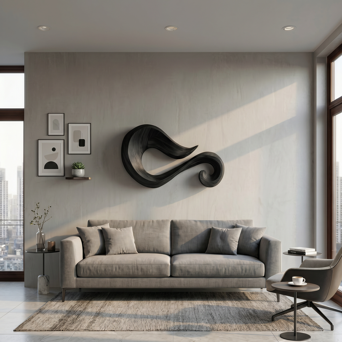 Organic Shape Wooden Wall Art For Entryway Or Hallway Decor