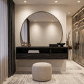 Contemporary Wall Mounted Dressing Table Flowing Relief Carved For Bedroom