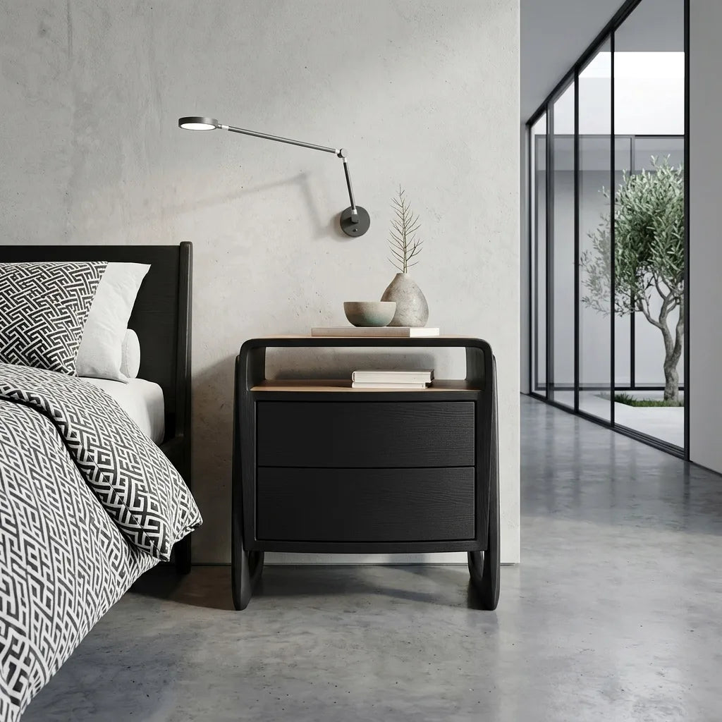 Contemporary Soft Open Frame Nightstand For Bedroom