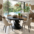 Sculptural Round Bistro Table For Tropical Dining Room