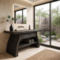 Modern Sculptural Open Shelf Bathroom Vanity For Master Bathroom