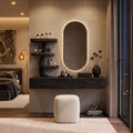 Modern Wall Mounted Makeup Vanity Sculptural Curved Shelving For Bedroom