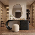 Modern Makeup Vanity Sculptural Curved Base For Luxury Bedroom