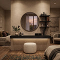 Wall Mounted Makeup Vanity With Tree Form Shelving For Bedroom