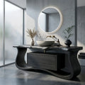 Modern Sculptural Frame Curved Bathroom Vanity For Master Bathroom