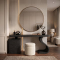 Sculptural Makeup Vanity S Curve Pedestal For Modern Bedroom