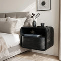 Modern Curved Open Shelf Floating Nightstand For Bedroom