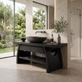 Mediterranean Curved Frame Bathroom Vanity For Master Bathroom