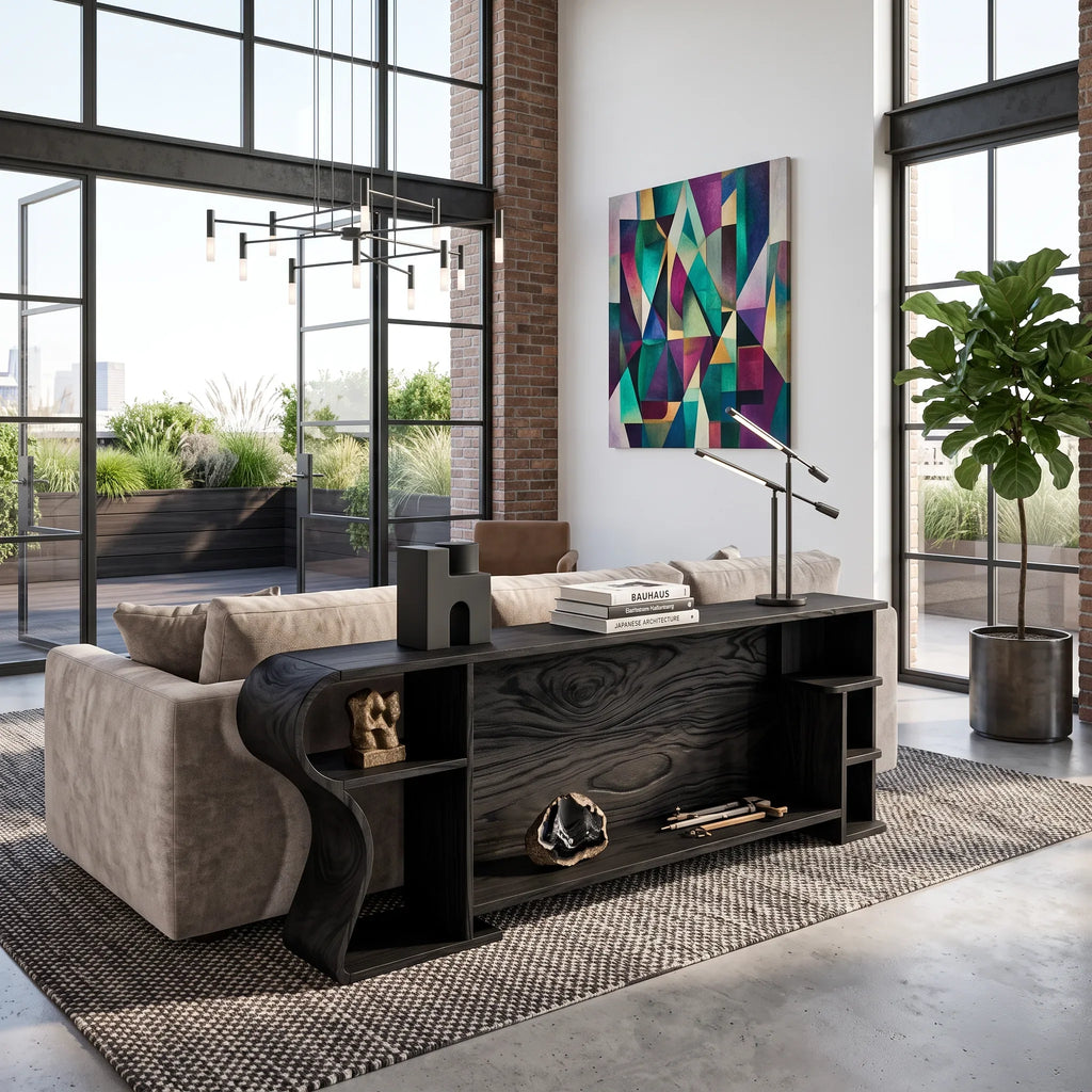 Modern Cabinet Console Table For Spacious Entryway