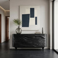 Modern Layered Wave Carved Sideboard For Living Room
