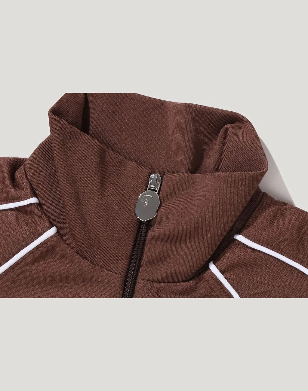 Men's Relaxed Jacquard Track Jacket - Brown