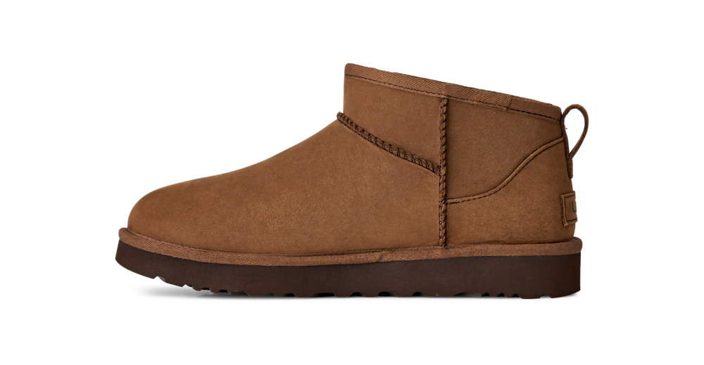 Women's Nubuck Mini Boot - Dark Chestnut