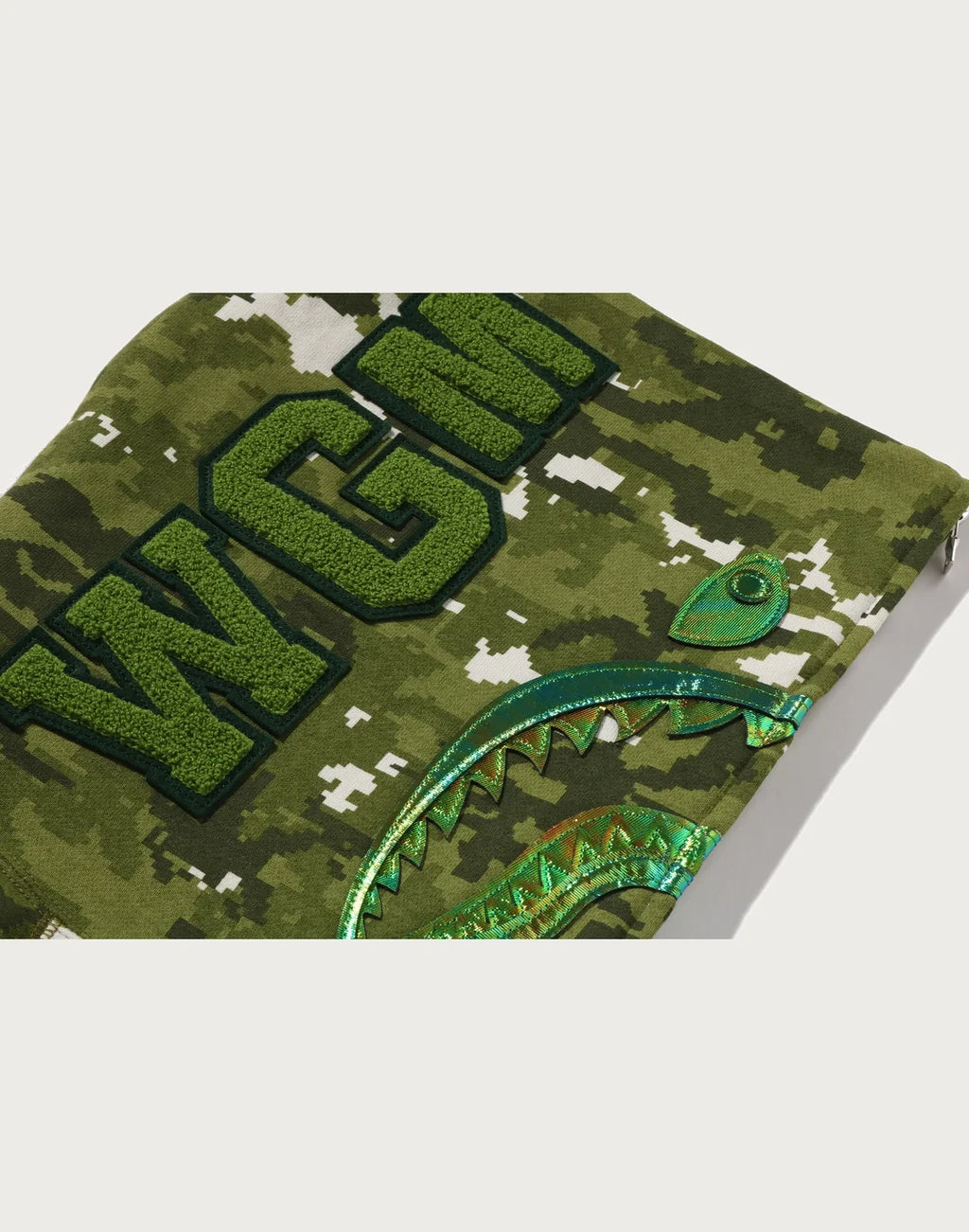 Pixel Camo Full-Zip Graphic Hoodie - Green