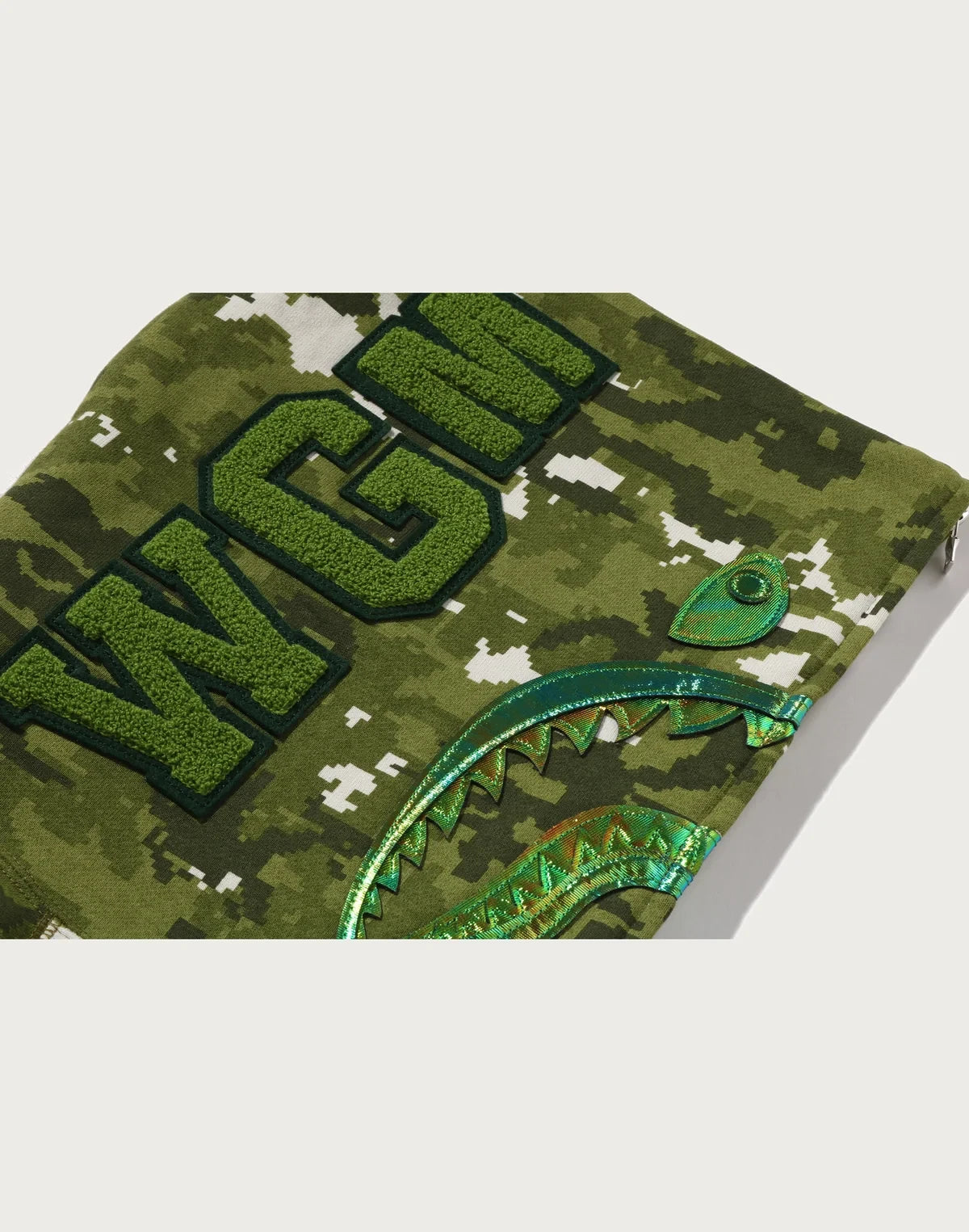 Pixel Camo Full-Zip Graphic Hoodie - Green