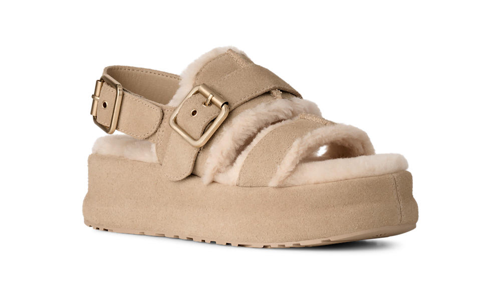 Women's Suede Platform Sandal - Mustard