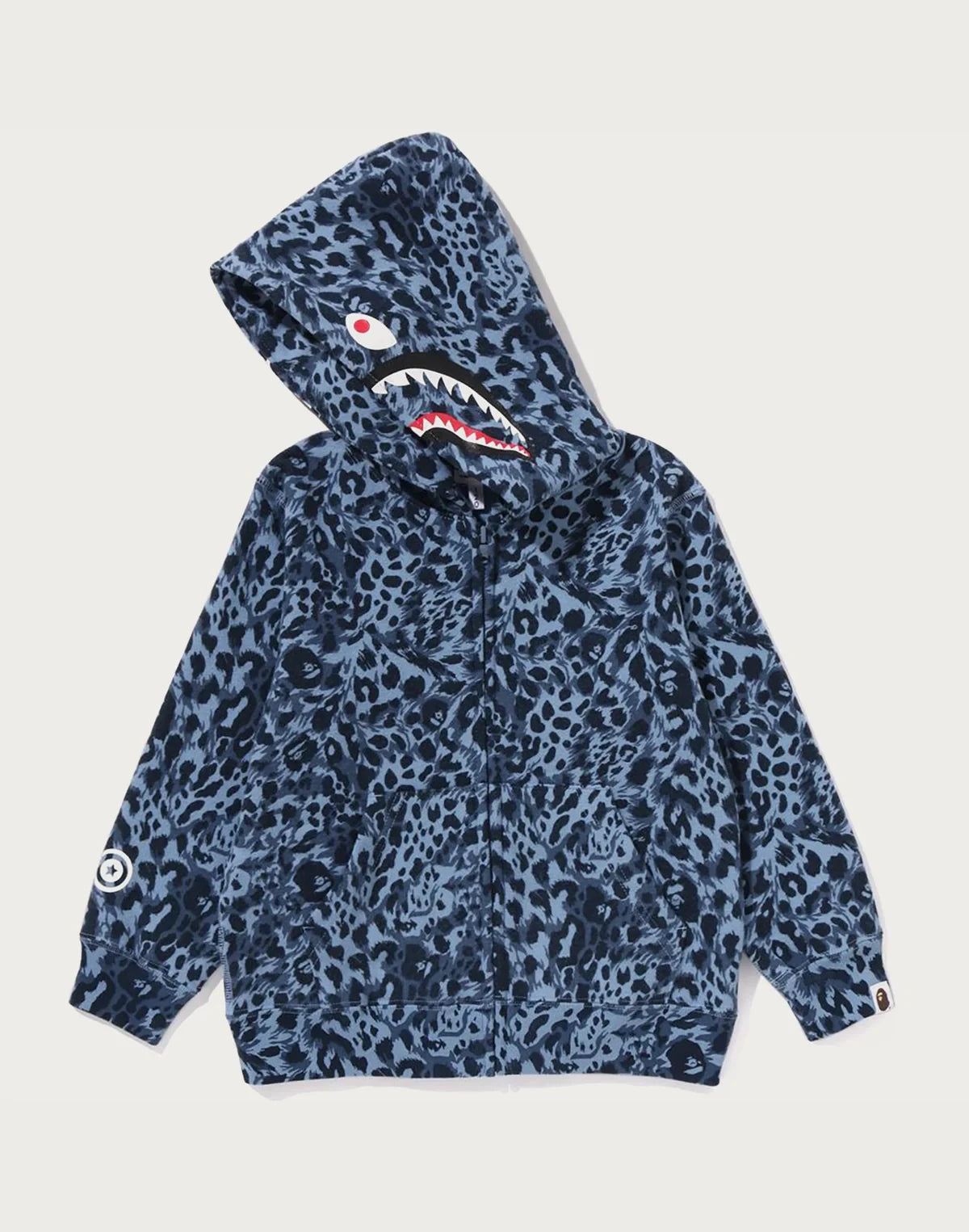Kids' Leopard Print Zip Hoodie - Blue