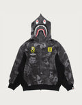 Men's Relaxed Allover Print Hoodie - Black
