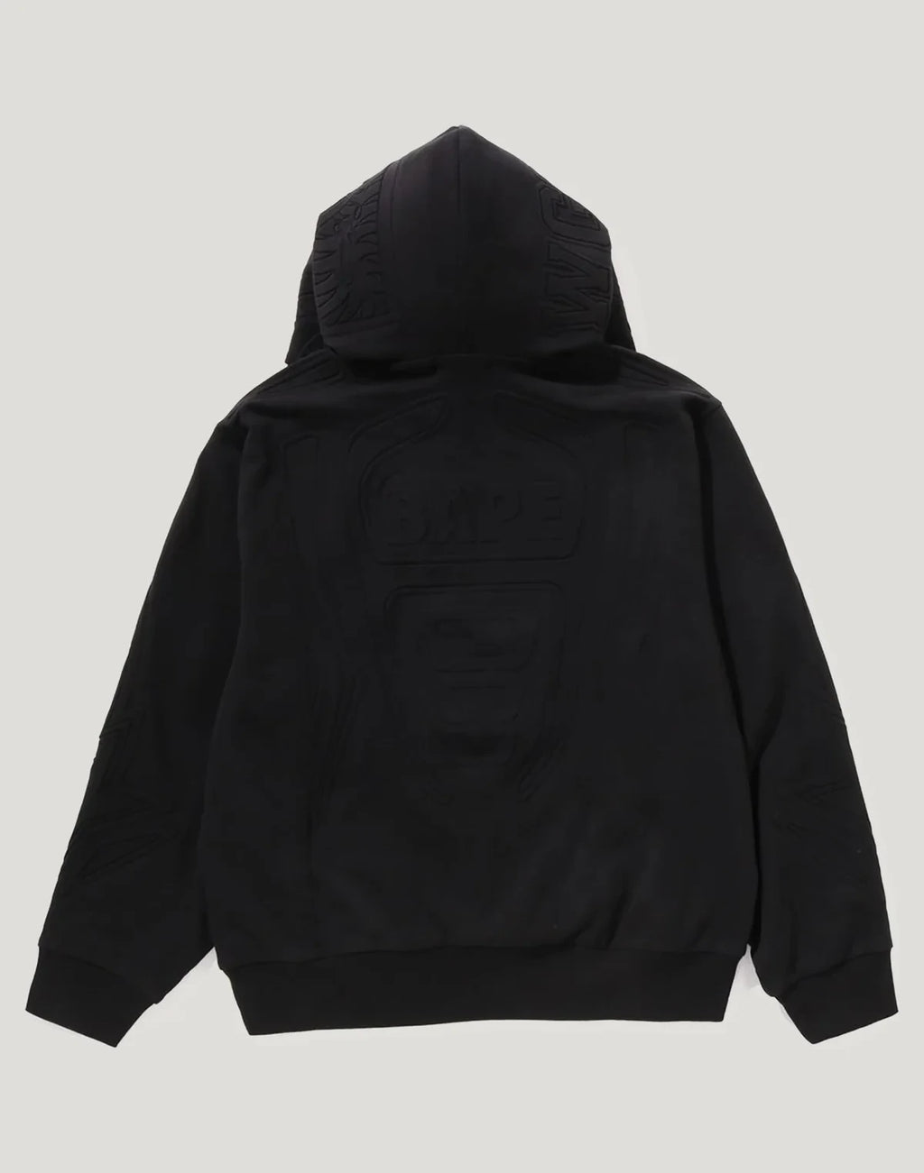 Padded Cropped Graphic Hoodie - Black