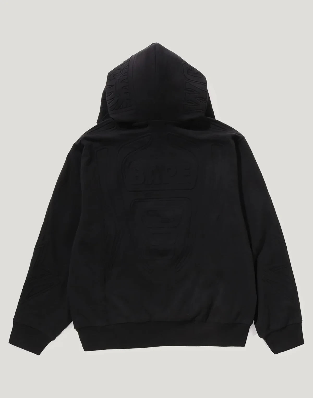 Padded Cropped Graphic Hoodie - Black