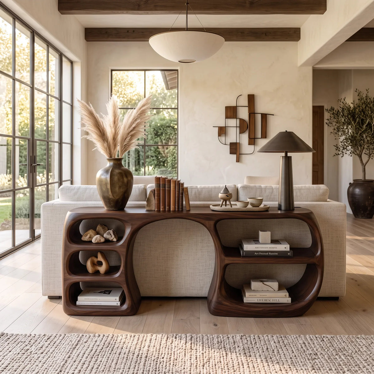 Contemporary Open Storage Console For Modern Entryway