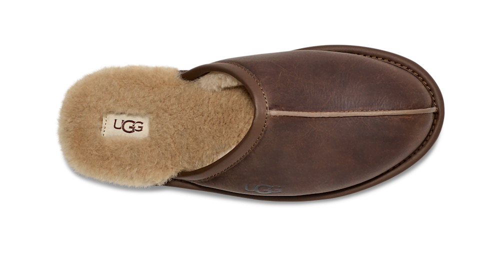Men's Leather Open-Back Slipper - Black