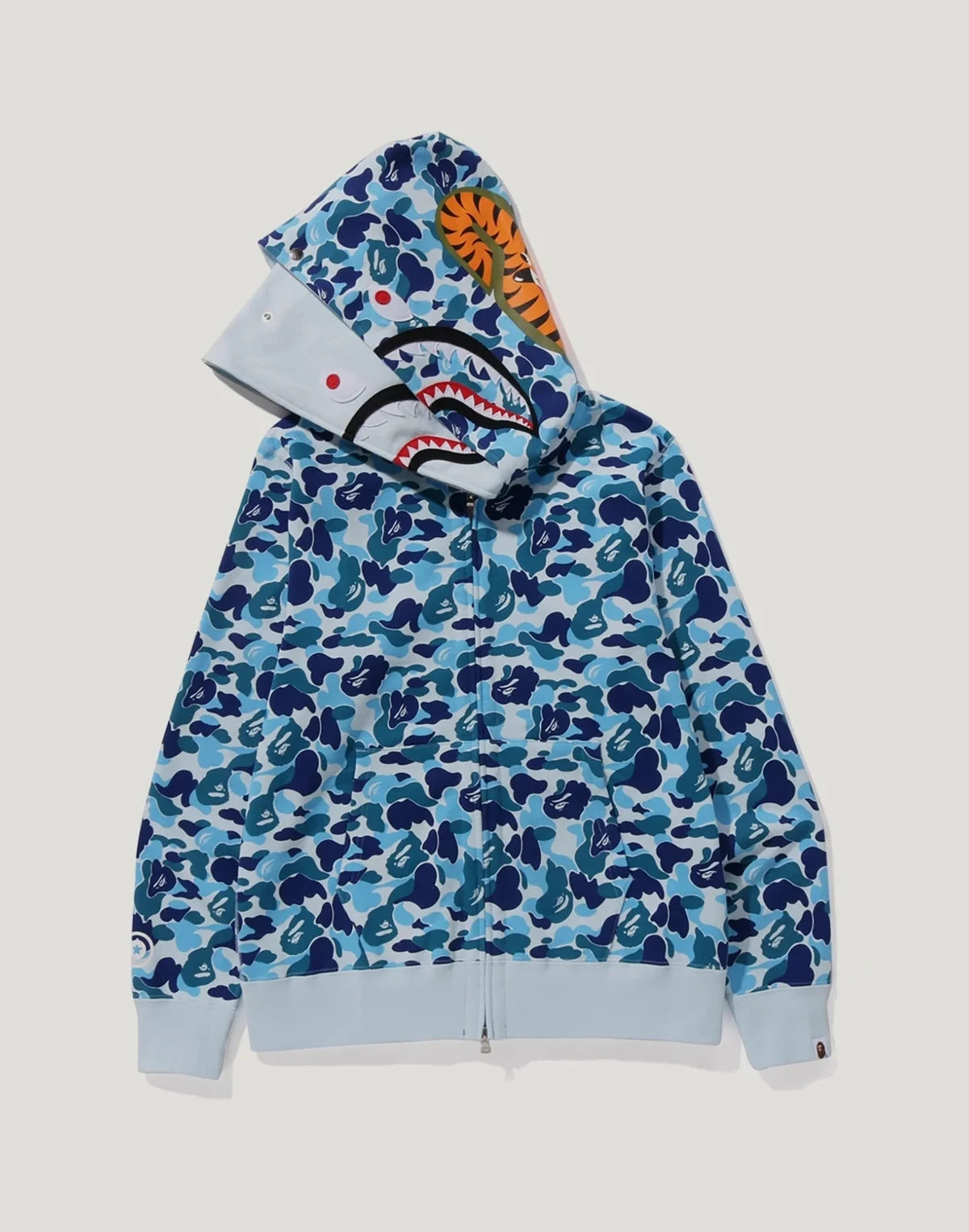 Camo Double-Graphic Full-Zip Hoodie - Blue