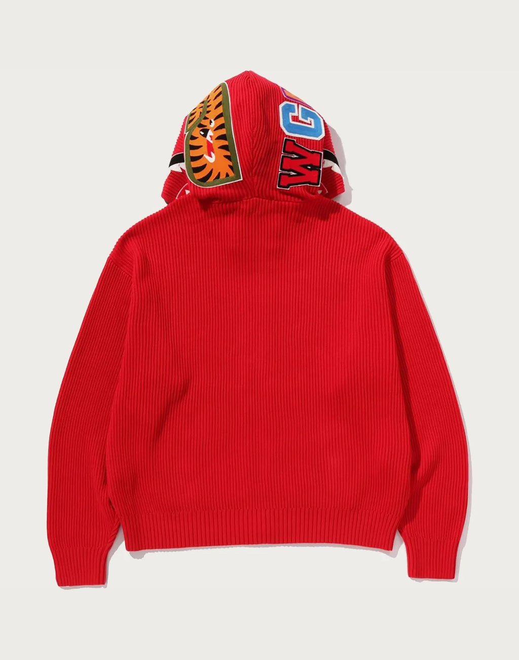 Full-Zip Knit Graphic Hoodie - Black
