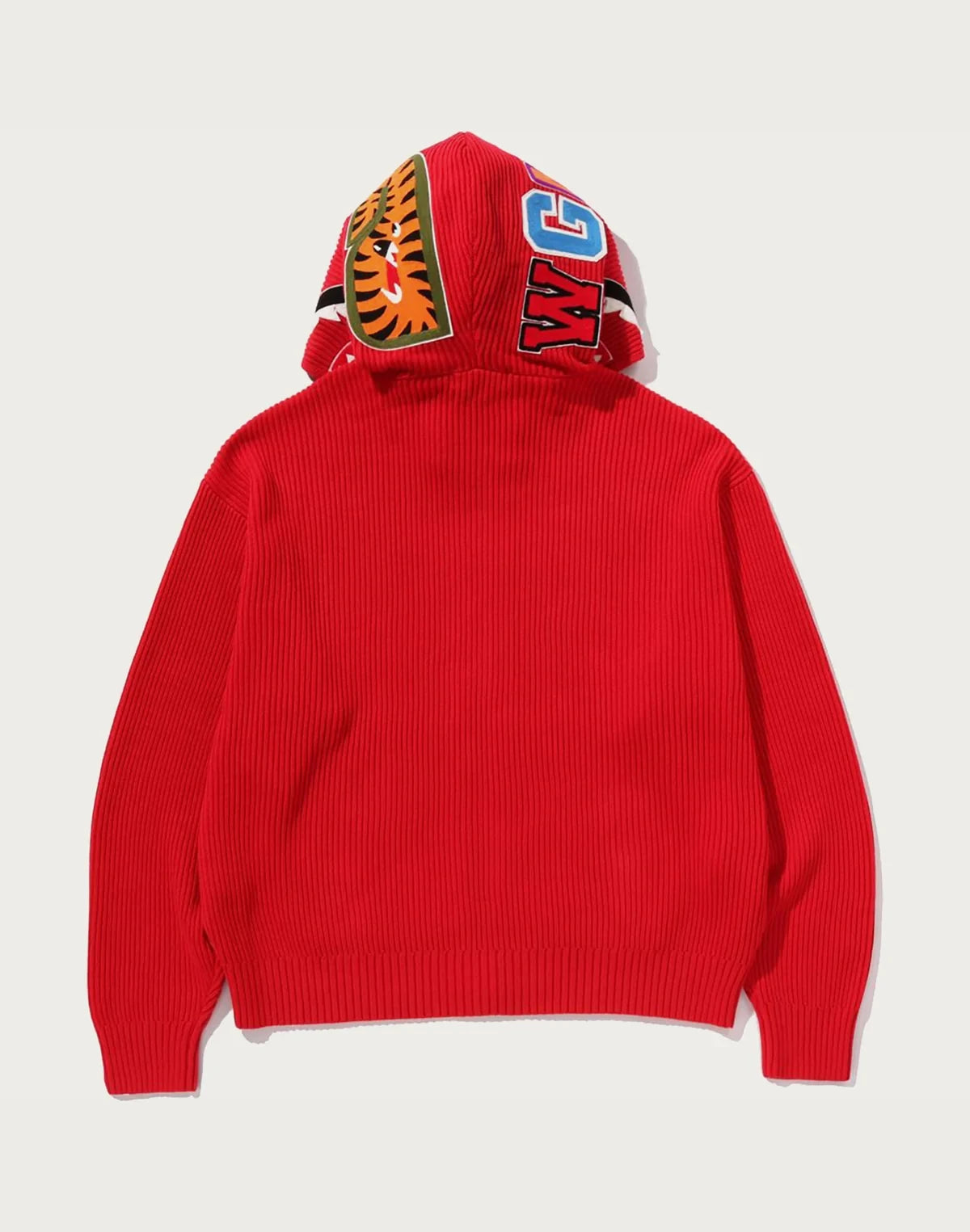 Full-Zip Knit Graphic Hoodie - Black