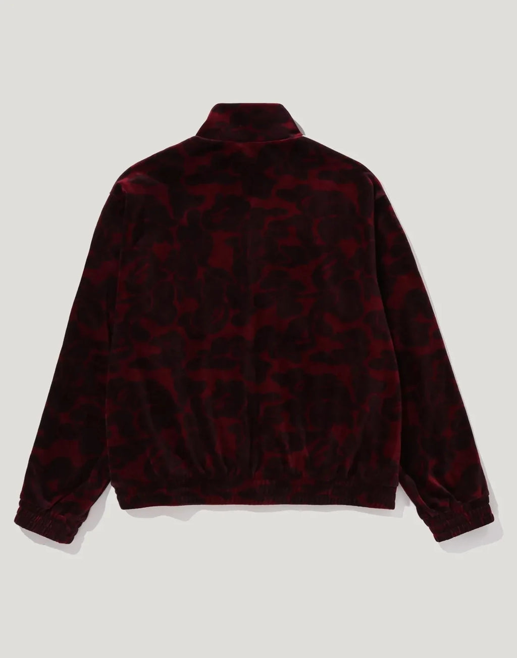 Men's Relaxed Velour Track Jacket - Burgundy