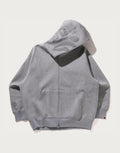 Relaxed Full-Zip Pattern Hoodie - Navy