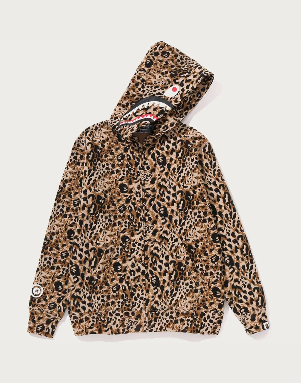 Kids' Leopard Print Zip Hoodie - Beige