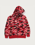 Relaxed Palm Camo Full-Zip Hoodie - Blue