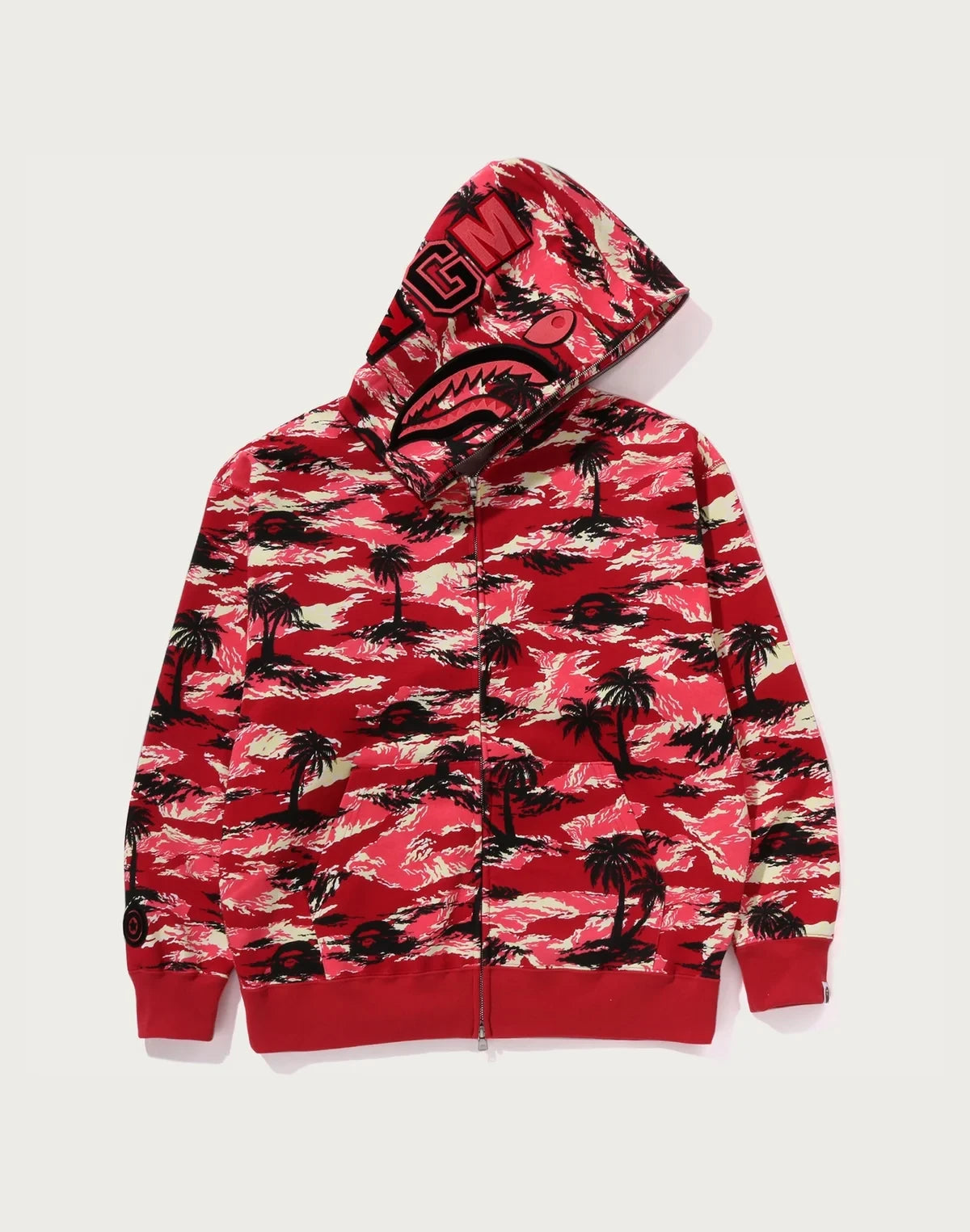 Relaxed Palm Camo Full-Zip Hoodie - Blue