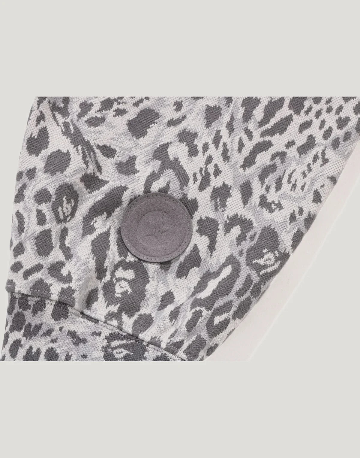 Leopard Print Full-Zip Hoodie - Gray