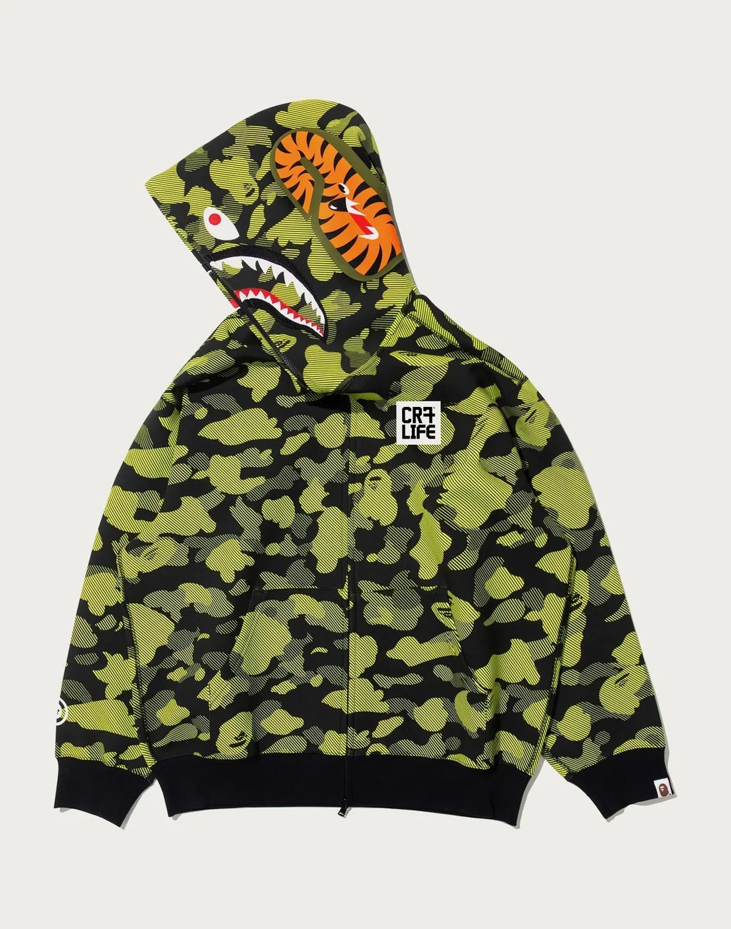 Relaxed Full-Zip Graphic Hoodie - Green