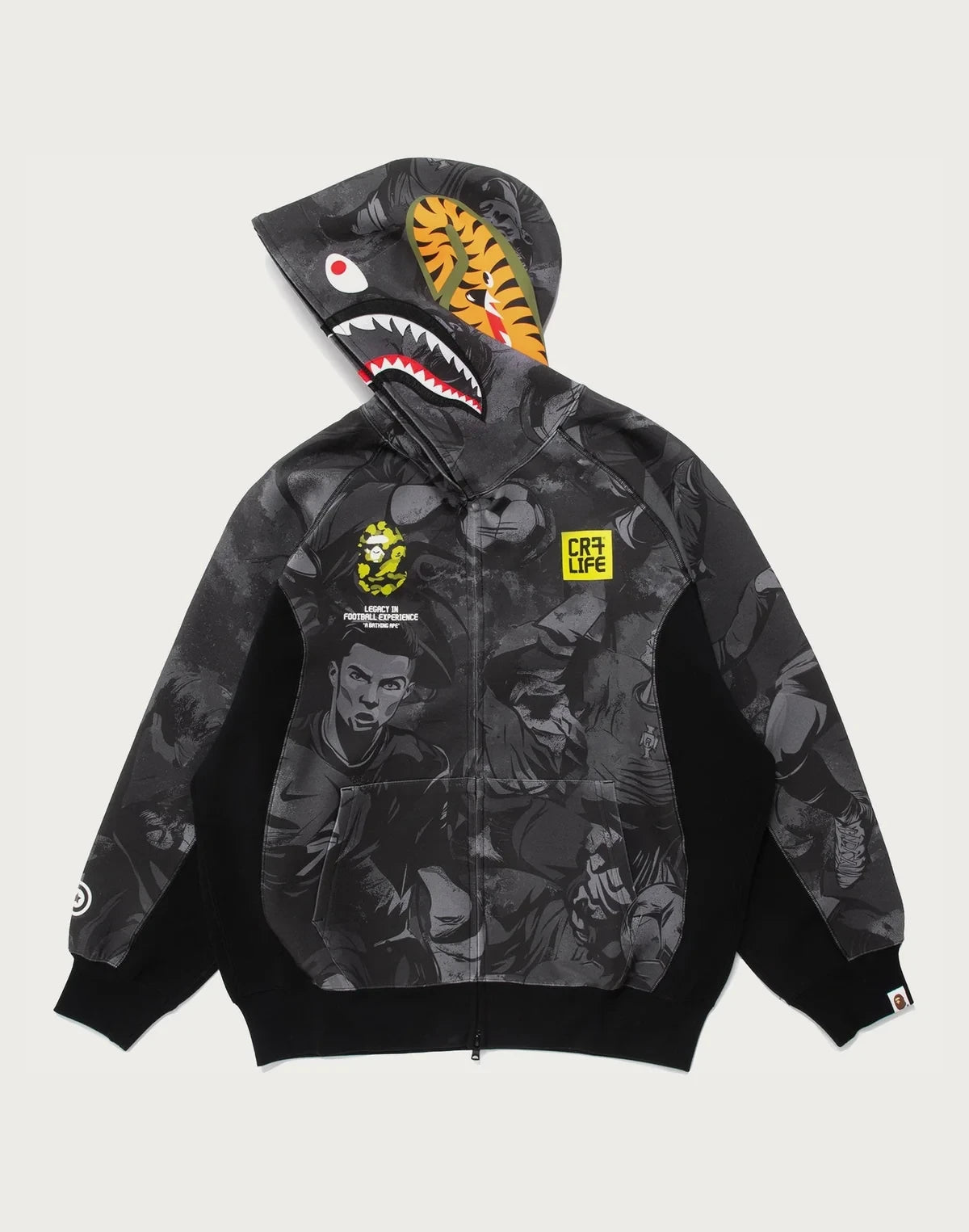 Men's Relaxed Allover Print Hoodie - Black