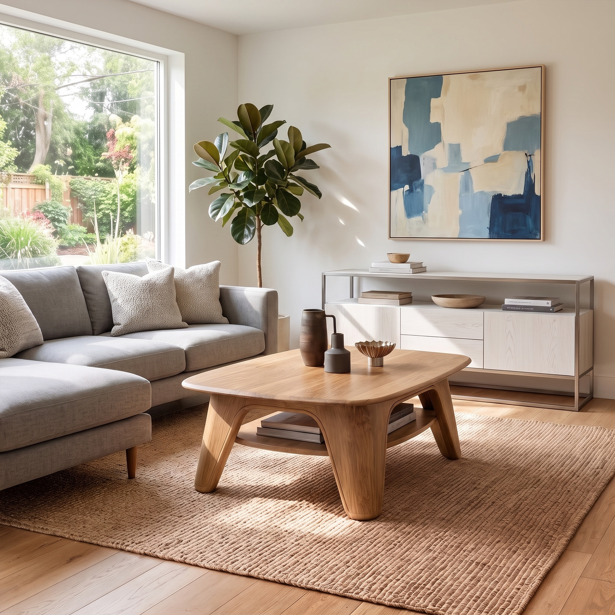 Modern Coffee Table With Curved Pillar Design For Living Room And Sitting Room