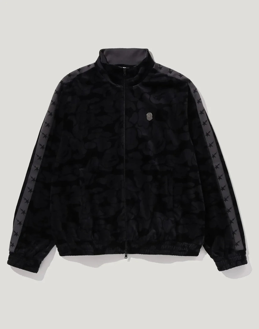 Men's Relaxed Velour Track Jacket - Burgundy