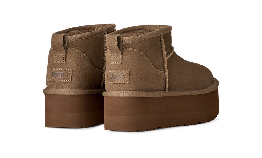 Women's Platform Ultra-Short Suede Boot - Sand