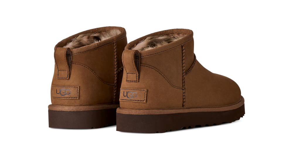Women's Nubuck Mini Boot - Dark Chestnut