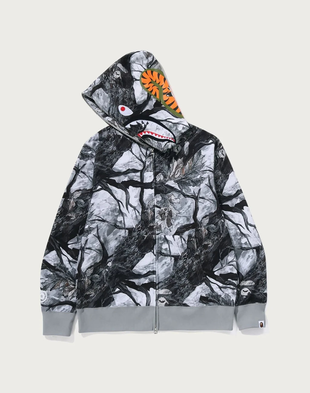 Cotton Tree Camo Full-Zip Hoodie - White