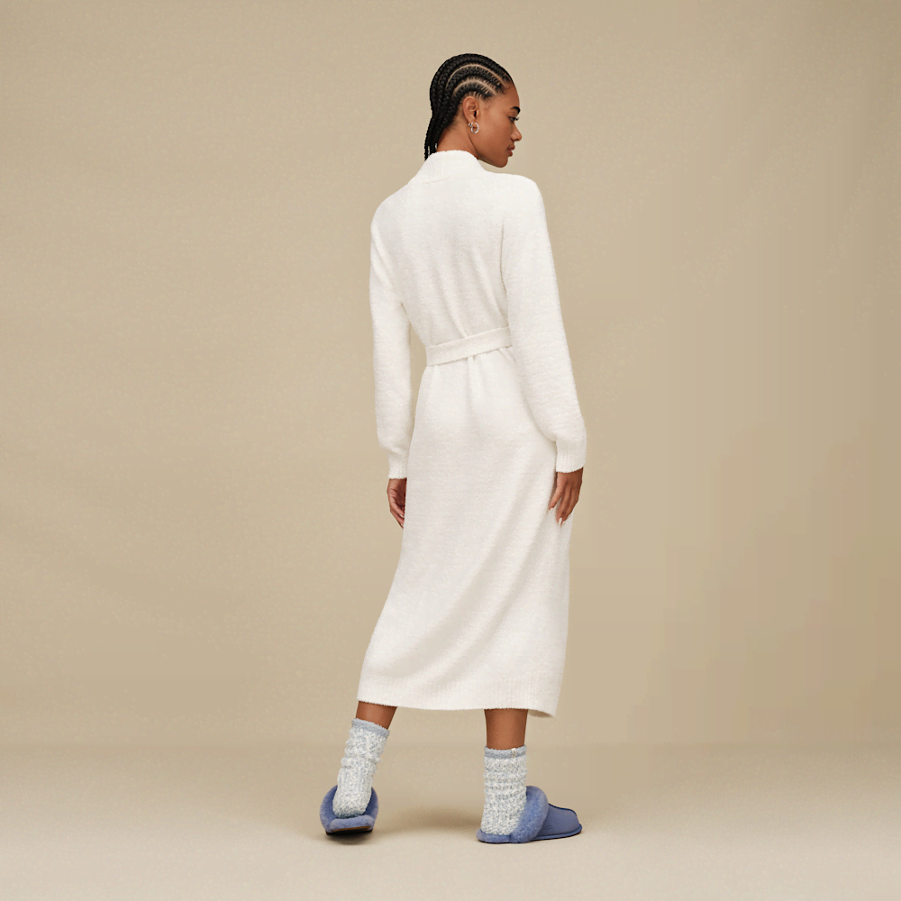 Women's Recycled Polyester Robe - Cream