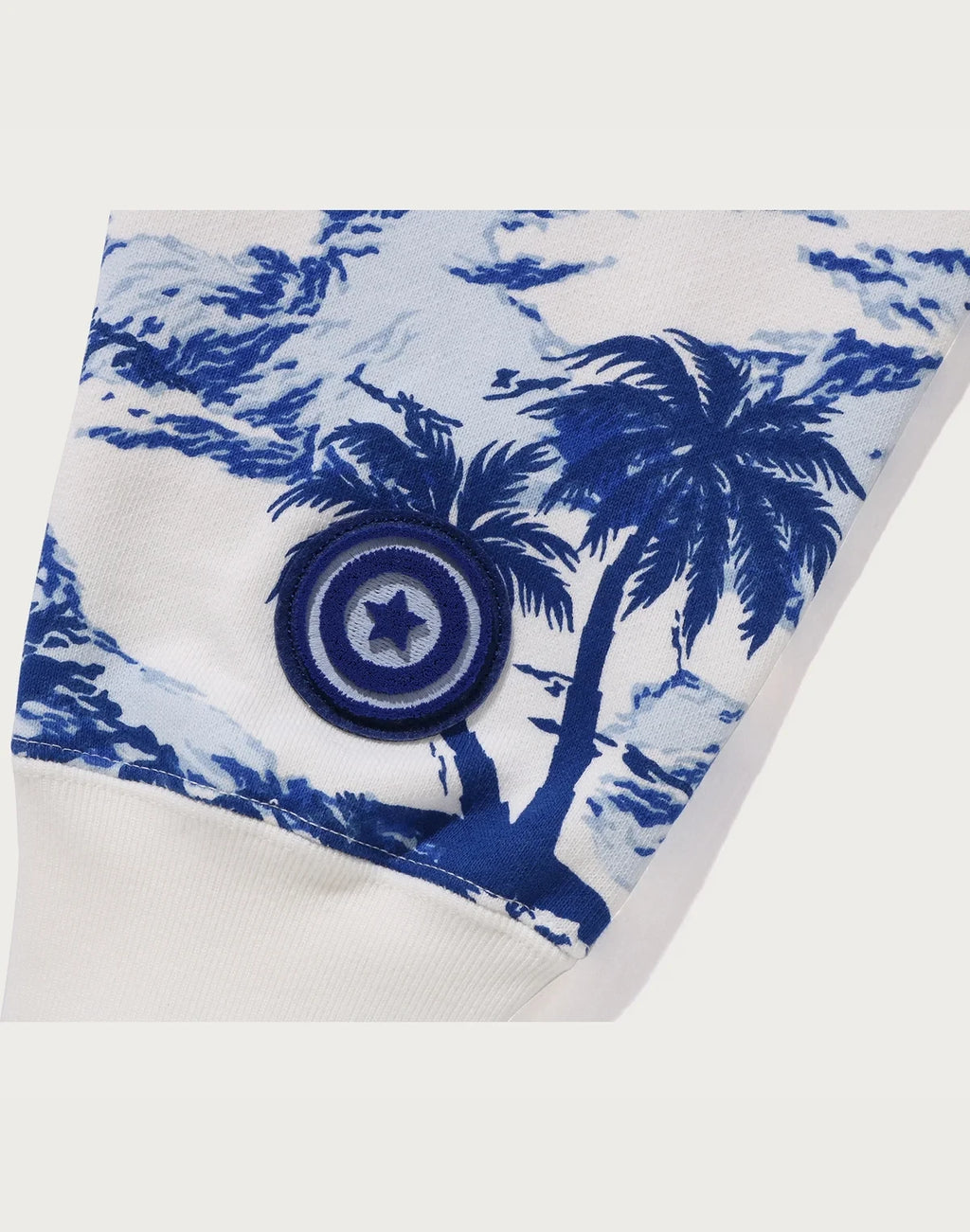 Relaxed Palm Camo Full-Zip Hoodie - Blue