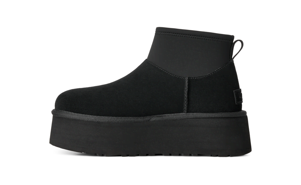 Women's Platform Boot With Knit Leg Warmer - Black